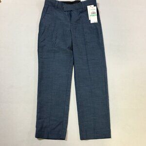 Calvin Klein Boys Flat-Front Dress Pant, Straight Leg Slim Fit Size 8, Med Blue